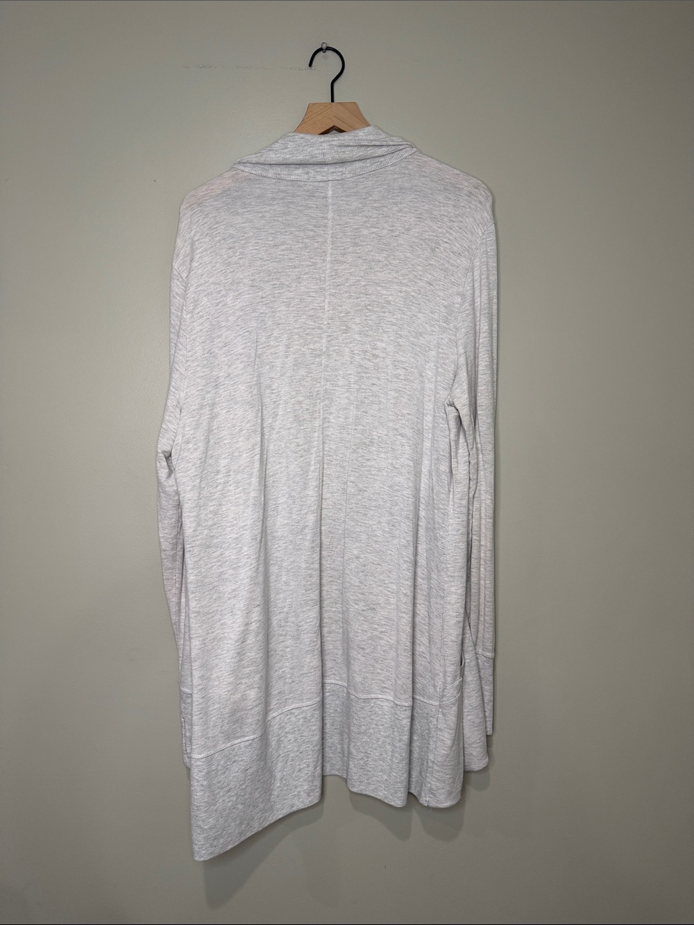 Athleta Light Gray Open-Front Draped Cardigan 2X 97% Modal - Picture 8 of 8